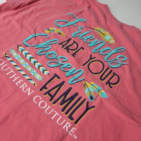 FRIENDS ARE YOUR CHOSEN FAMILY FEATHER SOUTHERN COUTURE TSHIRT XL EXTRA LARGE - Picture 1 of 7